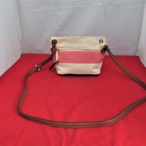 Tommy Hilfiger Stripe Front Zip Crossbody - Pink / Cream  -  #3433